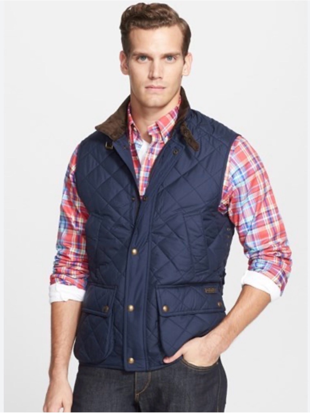 Polo Ralph Lauren Navy Diamond Quilted Vest - size Medium